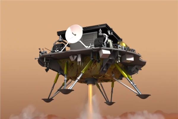 رسم لهبوط المسبار "تيانون 1" على سطح المريخ
