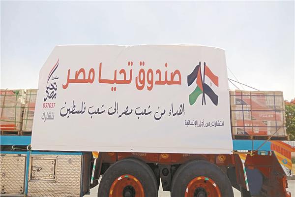  شاحنات المساعدات المصرية فى طريقها إلى غزة
