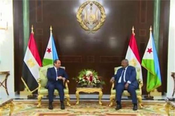 رئيس عبدالفتاح السيسى مع الرئيس الجيبوتي إسماعيل عمر جيلة