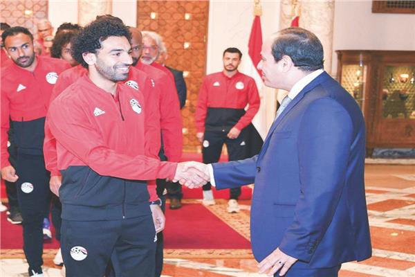 خلال مقابلة الرئيس عبدالفتاح السيسى بـ لاعبي المنتخب الوطني الأول بعد العودة من كأس العالم