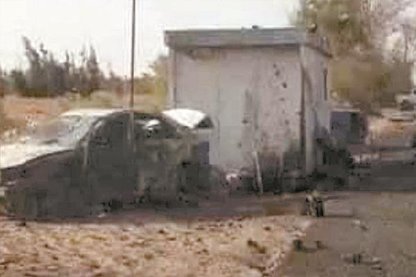 صورة من موقع التفجير بمدينة سبها الليبية
