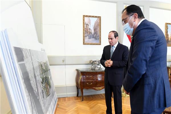 الرئيس السيسي يستعرض مخطط تطوير حديقة تلال الفسطاط