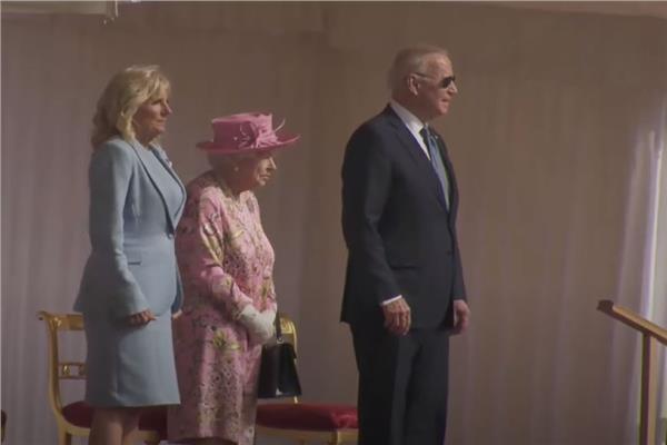 مراسم استقبال الملكة البريطانية إليزابيث الثانية للرئيس الأمريكي جو بايدن