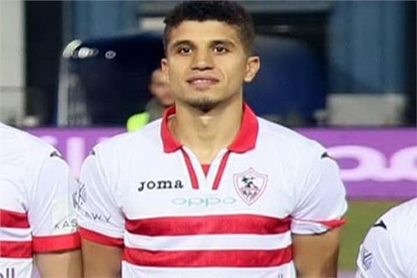 محمد عبدالغني مدافع الفريق الأول لكرة القدم بنادي الزمالك 