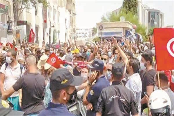 جانب من المظاهرات التونسية