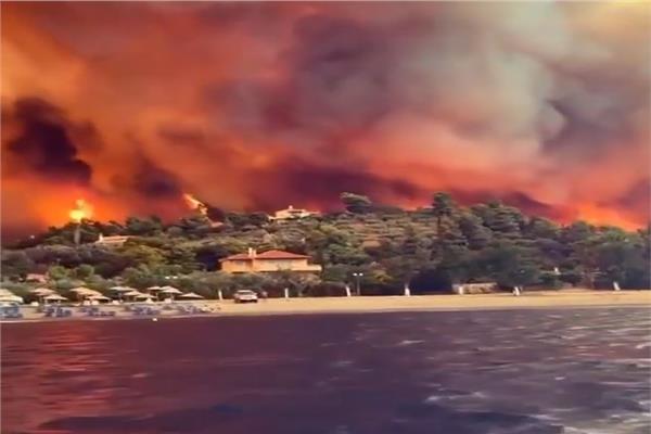 صورة لحريق غابات اليونان 