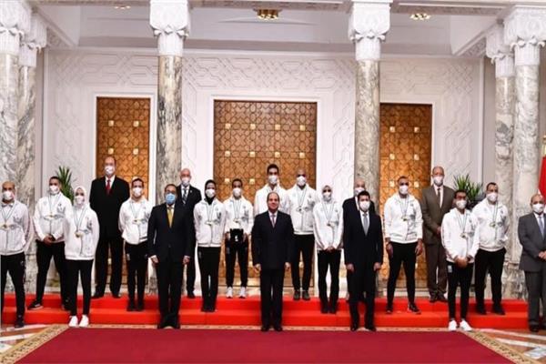 تكريم الرئيس السيسي لأبطال مصر فى دورة الألعاب الاوليمبية