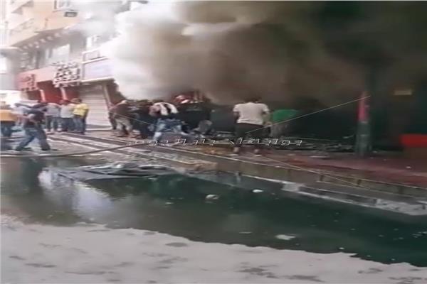 حريق بمحل مراتب شرق الإسكندرية