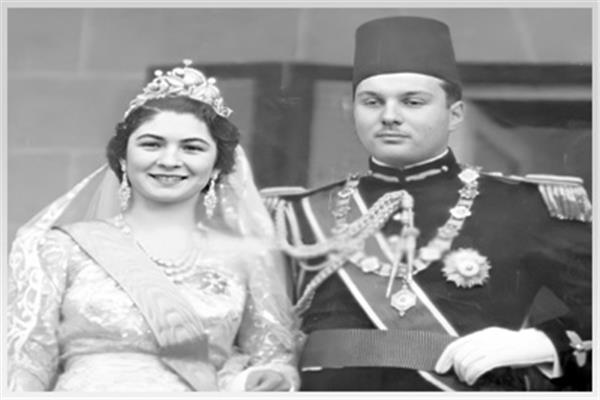  الملكة فريدة يوم زفافها على الملك فاروق