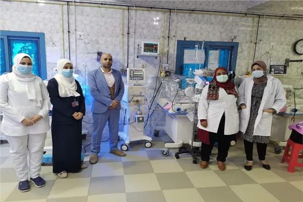 خدمة التنفس الصناعي عالي التردد بوحدة الحضانات بمستشفى شبراخيت المركزي