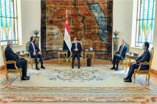 الرئيس السيسي خلال استقباله رئيس النواب العراقي
