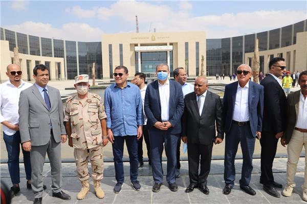 عبد الحميد الدبيبة والوفد المرافق خلال زيارتهم للعاصمة الإدارية الجديدة