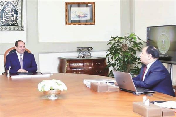 الرئيس عبدالفتاح السيسي خلال لقائه مع وزير المالية