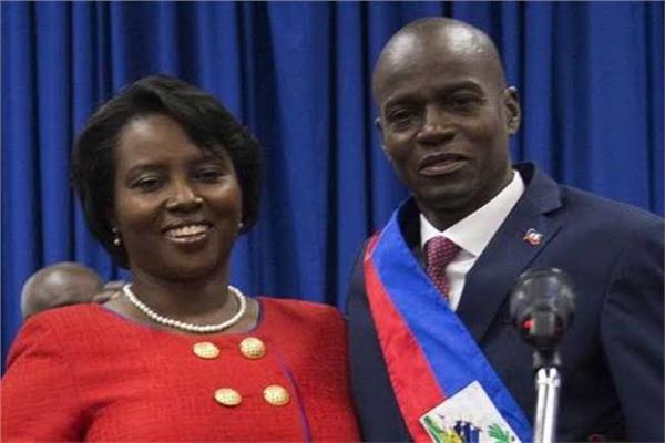 الرئيس هايتي جوفينيل مويز مع زوجته