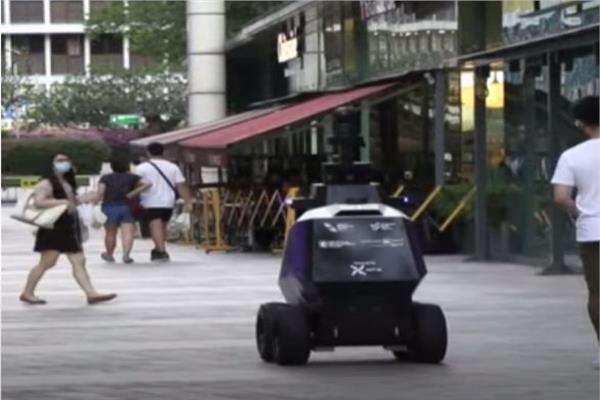 روبوت يجوب شوارع سنغافورة - صورة من الفيديو
