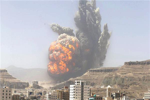 انفجار كبير خلال الحرب الدائرة  باليمن