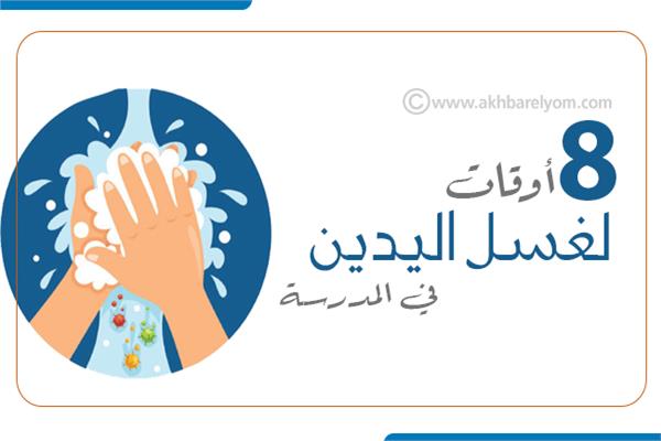 إنفوجراف| 8 أوقات لغسل اليدين في المدرسة