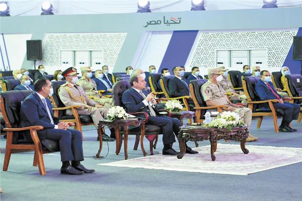 الرئيس عبدالفتاح السيسى خلال حديثه فى افتتاح مشروعات إسكان بديل للمناطق غير الآمنة