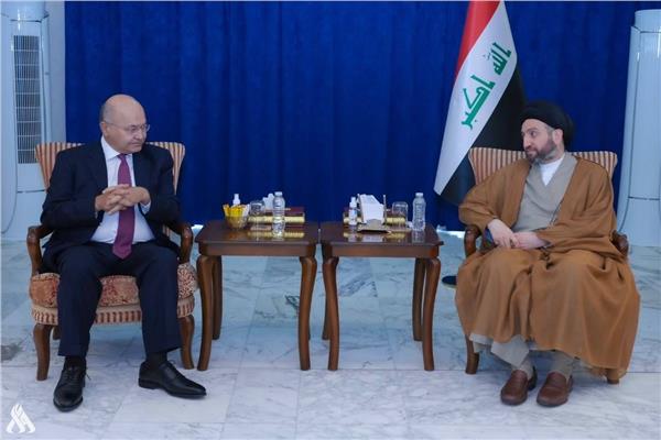 الرئيس العراقي برهم صالح ورئيس تحالف قوى الدولة الوطنية عمار الحكيم