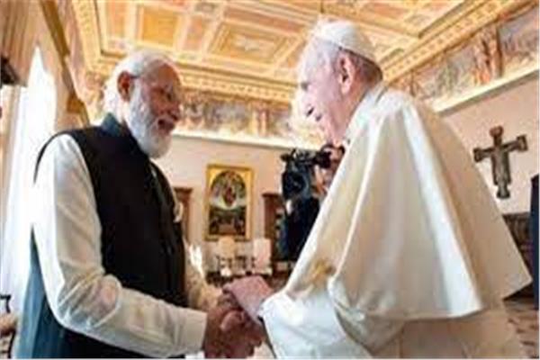 صورة ارشيفية - البابا فرانسيس ورئيس الوزراء الهندي