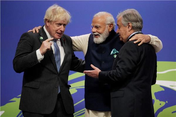 رئيس وزراء الهند ورئيس وزراء انجلترا والامين العام للامم المتحدة