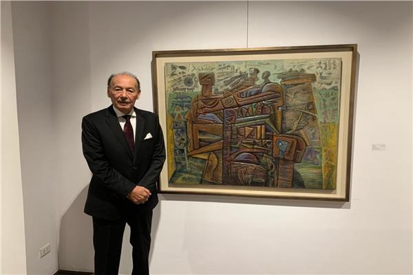 الفنان أحمد شيحا في معرضه «روح مصرية»