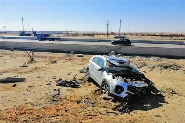  إصابة 3 أشخاص إثر إنقلاب سيارة ملاكى بالطريق الصحراوي بالبحيرة 