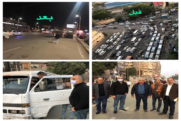 متابعة انتظام وعدم التكدس المروري للسيارات بشارع التحرير في الدقي