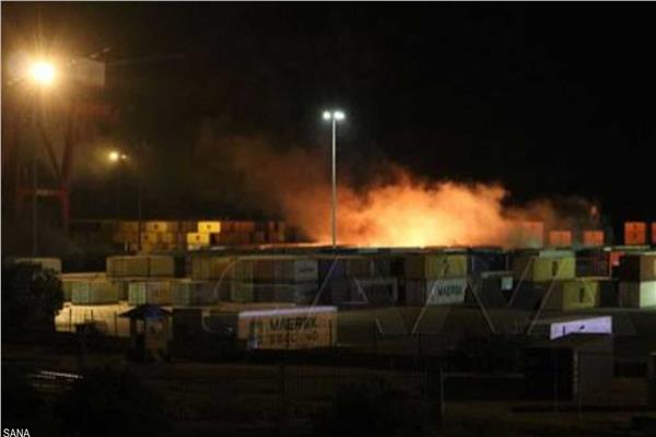 صورة من ميناء اللاذقية عقب القصف - نقلا عن "سانا"