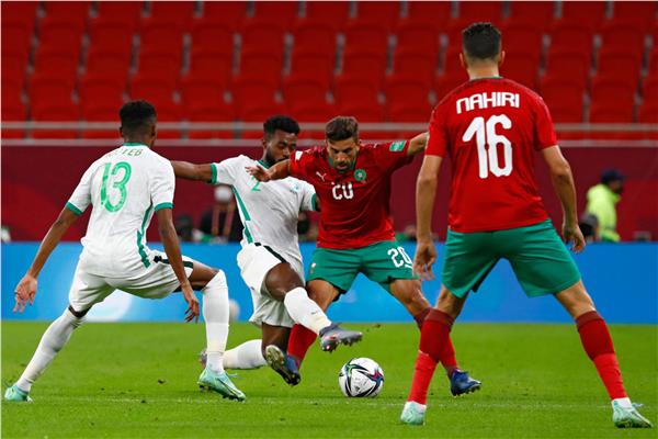 صورة من مباراة المغرب والسعودية