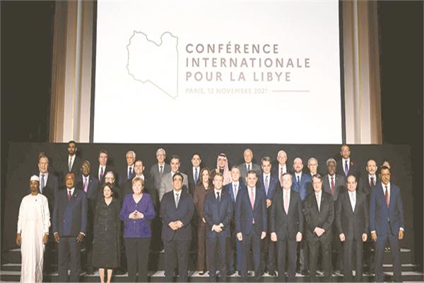 الرئيس السيسى أثناء مشاركته فى مؤتمر باريس حول حل الأزمة في ليبيا
