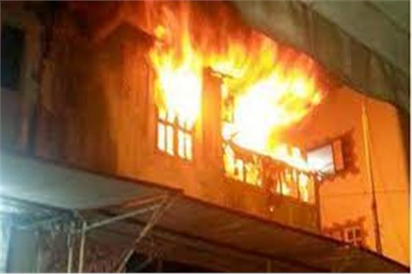 حريق هائل داخل شقة