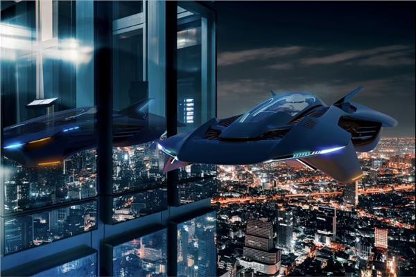 صورة سيارة خارقة طائرة مستقبلية مصممة للسفر داخل المدن