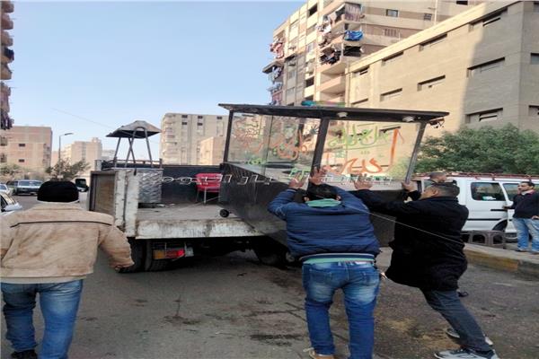 رفع 125 حالة إشغال وإزالة كافة التعديات بشوارع المنيرة الغربية