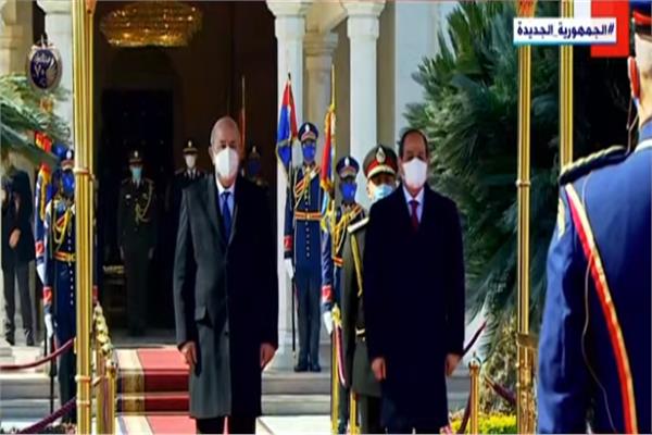 مراسم استقبال الرئيس الجزائري بقصر الاتحادية