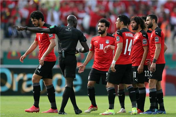 صورة من مباراة مصر والمغرب 
