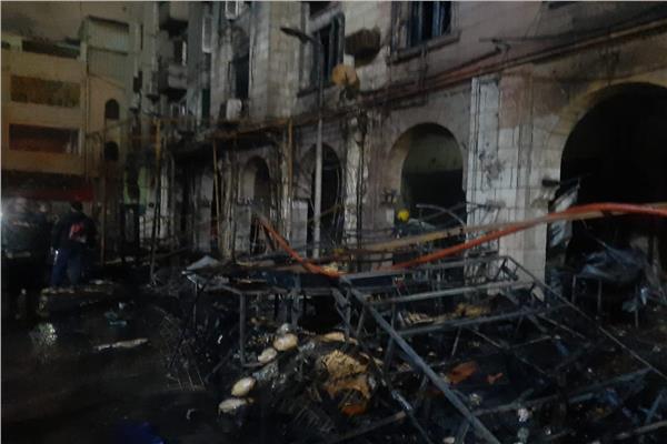 السيطرة على حريق مبنى تابع للاوقاف بمحيط مسجد الحسين