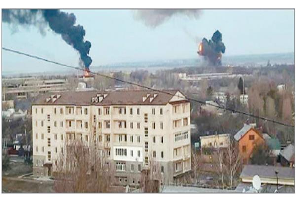 قصف روسى لمواقع مدنية فى كييف