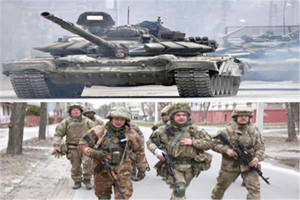 دبابات روسية على حدود أوكرانيا -- قوات تابعة للجيش الأوكرانى فى شوارع لوجانسك 