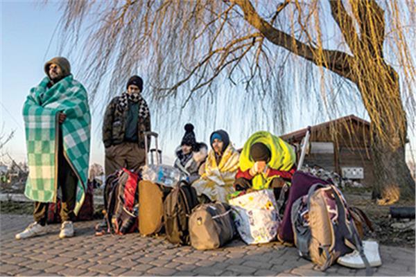 لاجئون من أوكرانيا على الحدود الشرقية لبولندا 