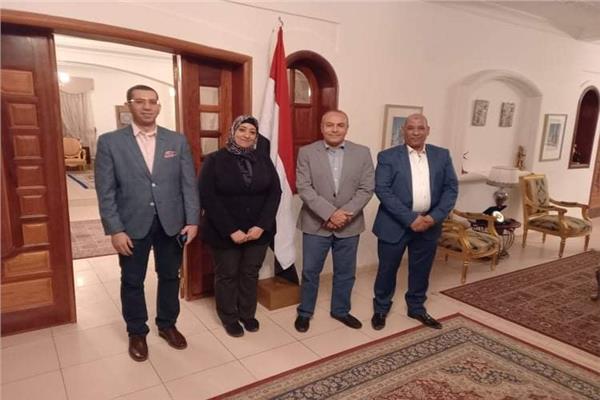 اثناء استقبال السفير المصرى فى موريتانيا لوفد اتحاد الصحفيين العرب 