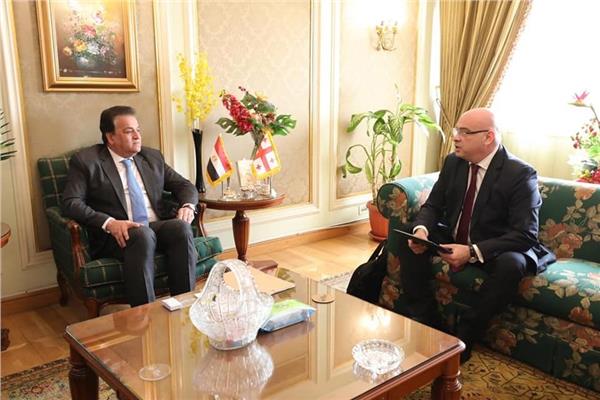 لقاء وزير التعليم العالي مع  سفير جورجيا بالقاهرة