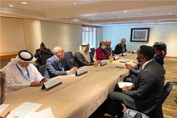 صورة للقاء الذي جمع بين رئيس البرلمان العربي ومنظور نادر