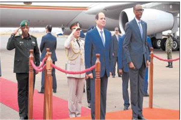  الرئيس عبدالفتاح السيسى مع نظيره الرئيس بول كاجامى خلال زيارته لرواندا فى ٢٠١٧