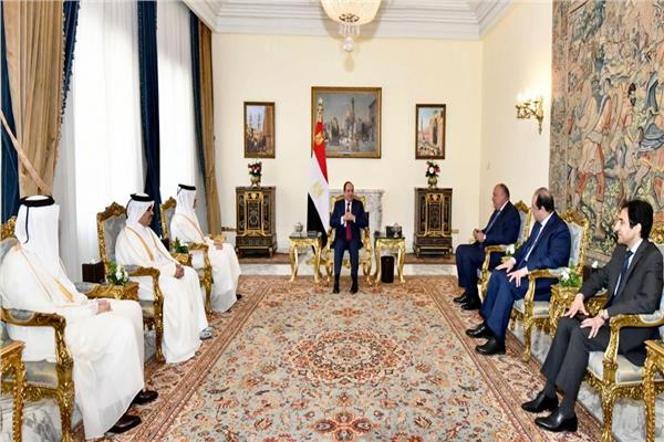 الرئيس السيسي يستقبل وزير خارجية قطر 