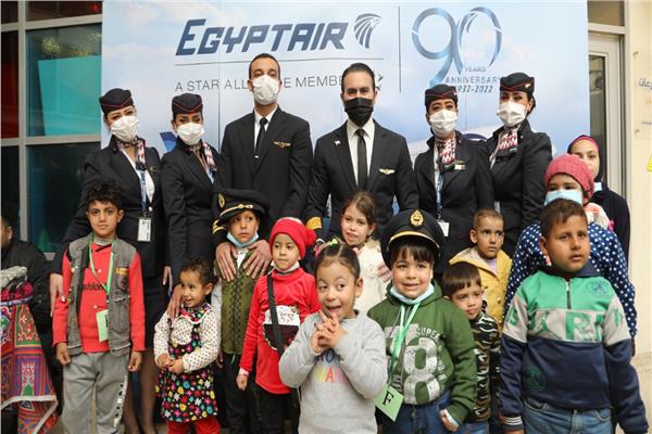 مصرللطيران تحتفل مع أطفال مستشفي 57357 بحلول شهر رمضان