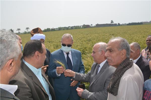 محافظ القليوبية يلتقي بعدد من المزارعين لحثهم على توريد القمح 