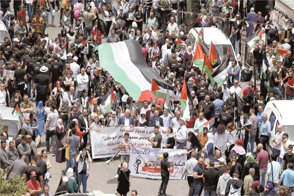 مسيرة فلسطينية بمدينة رام الله فى ذكرى النكبة 