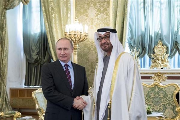 الرئيس الروسي فلاديمير بوتين ونظيره الإماراتي الشيخ محمد بن زايد آل نهيان