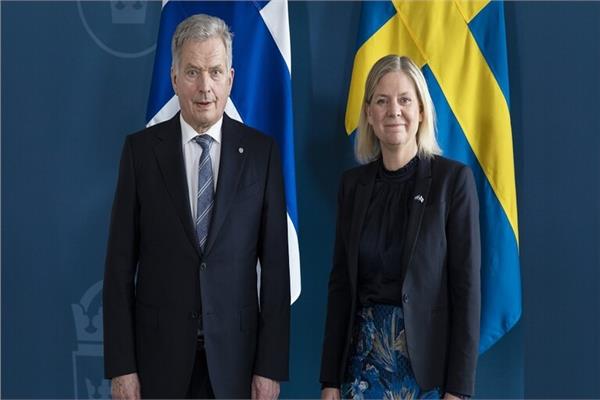 رئيسة الوزراء السويدية ماجدالينا أندرسون والرئيس الفنلندي سولي نينيستو